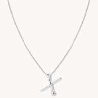 Necklaces & Bracelets - X Initial Bold Pendant Necklace in Silver - Pendant Necklace - Astrid & Miyu