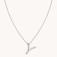 Necklaces & Bracelets - Y Initial Bold Pendant Necklace in Silver - Pendant Necklace - Astrid & Miyu