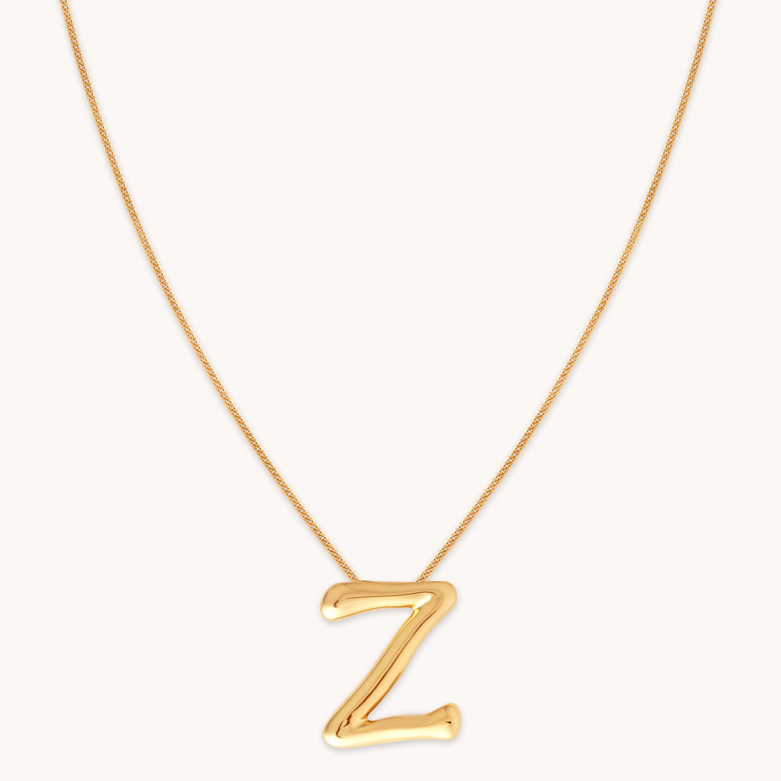 18k Gold Plated Jewellery - Z Initial Bold Pendant Necklace in Gold - Pendant Necklace - Astrid & Miyu