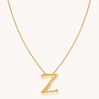 18k Gold Plated Jewellery - Z Initial Bold Pendant Necklace in Gold - Pendant Necklace - Astrid & Miyu