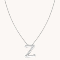 Necklaces & Bracelets - Z Initial Bold Pendant Necklace in Silver - Pendant Necklace - Astrid & Miyu