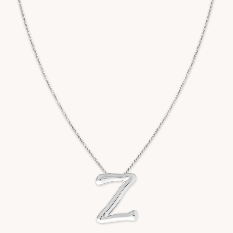 Necklaces & Bracelets - Z Initial Bold Pendant Necklace in Silver - Pendant Necklace - Astrid & Miyu