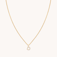18k Gold Plated Jewellery - D Initial Pavé Pendant Necklace in Gold - Pendant Necklace - Astrid & Miyu