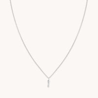 Gemstone Necklaces - I Initial Pavé Pendant Necklace in Silver - Pendant Necklace - Astrid & Miyu