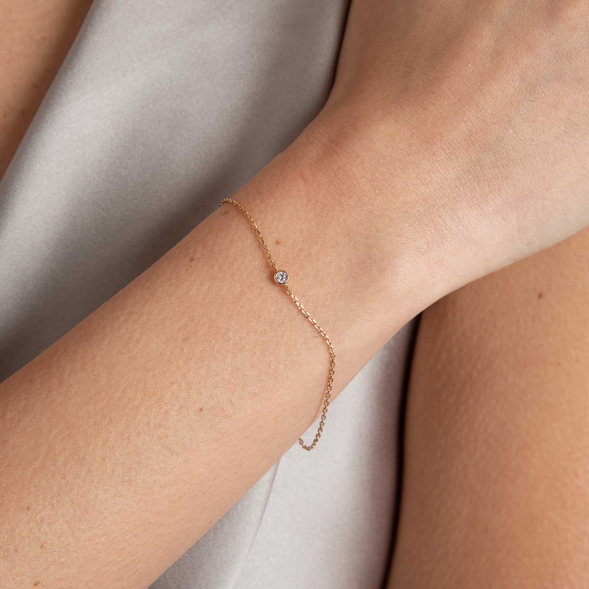 18k Gold Plated Jewellery - Essential Crystal Charm Bracelet in Gold - Bracelets - Astrid & Miyu