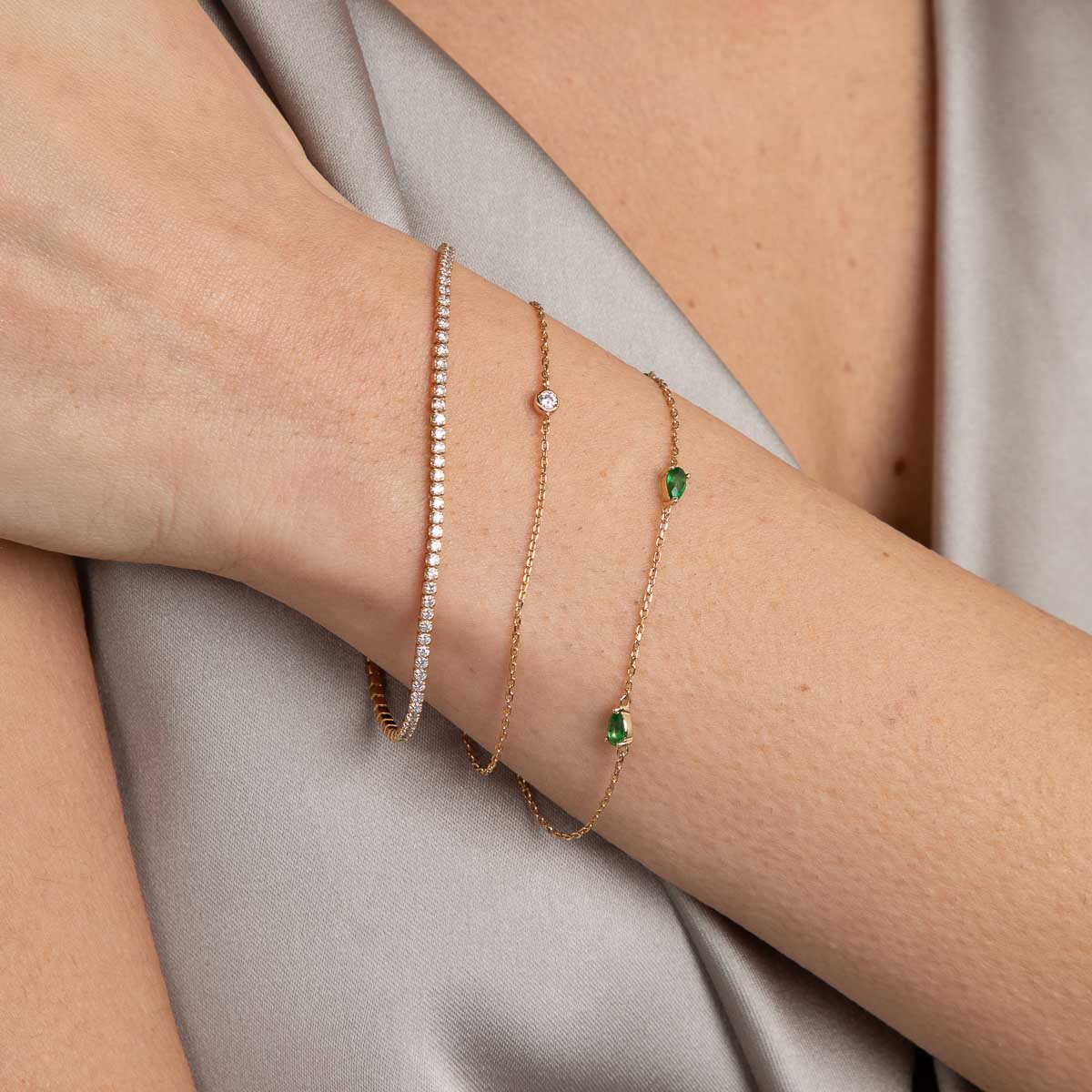 18k Gold Plated Jewellery - Essential Crystal Charm Bracelet in Gold - Bracelets - Astrid & Miyu