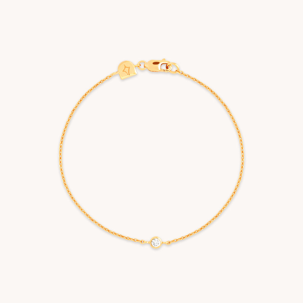 18k Gold Plated Jewellery - Essential Crystal Charm Bracelet in Gold - Bracelets - Astrid & Miyu