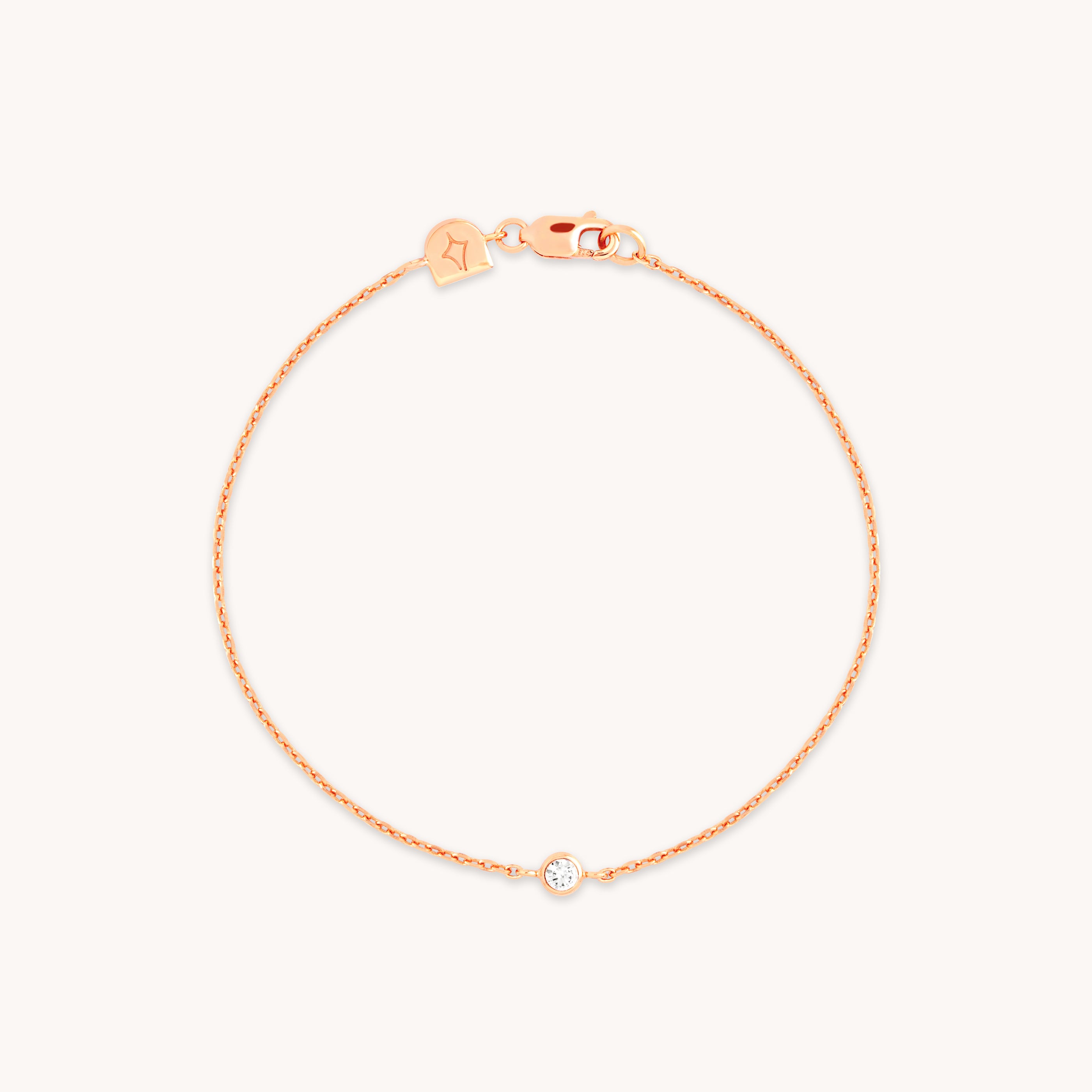 18k Rose Gold Plated Jewellery - Essential Crystal Charm Bracelet in Rose Gold - Bracelets - Astrid & Miyu