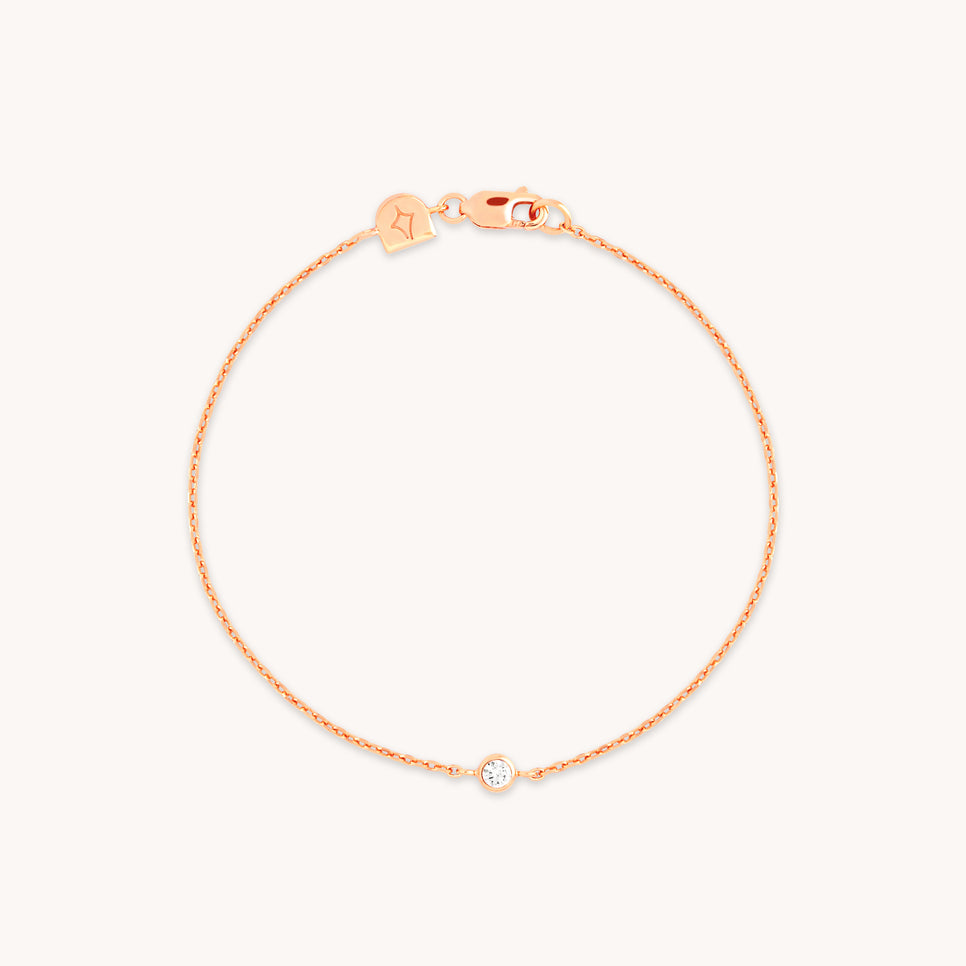 18k Rose Gold Plated Jewellery - Essential Crystal Charm Bracelet in Rose Gold - Bracelets - Astrid & Miyu