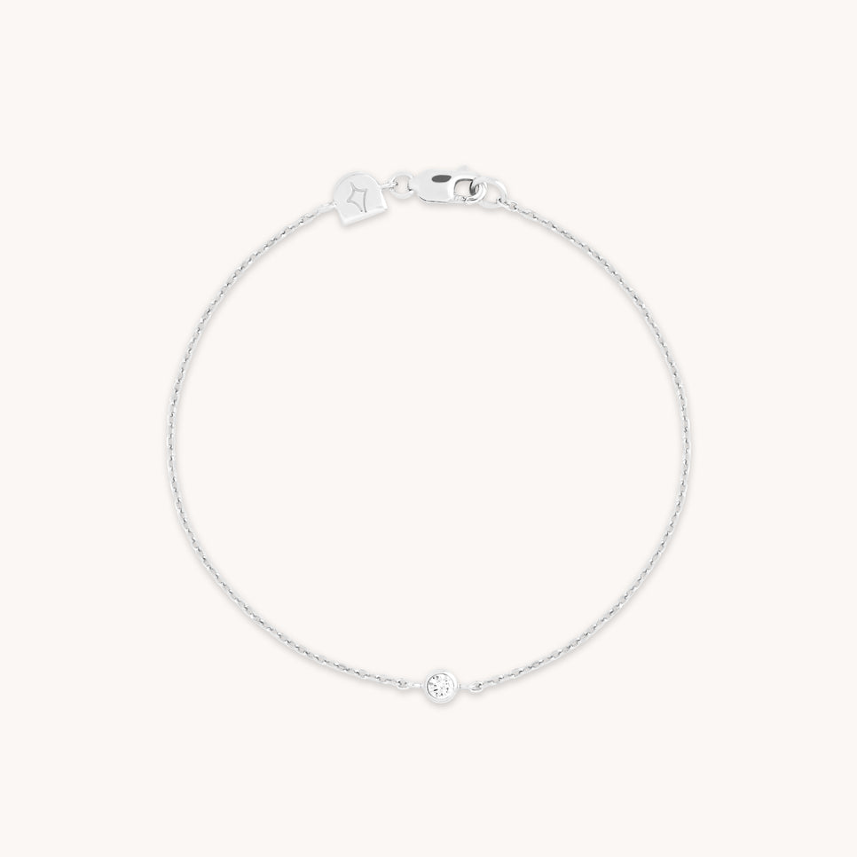 Bracelets - Essential Crystal Charm Bracelet in Silver - Bracelets - Astrid & Miyu