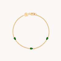 18k Gold Plated Jewellery - Green Topaz Charm Bracelet in Gold - Bracelets - Astrid & Miyu