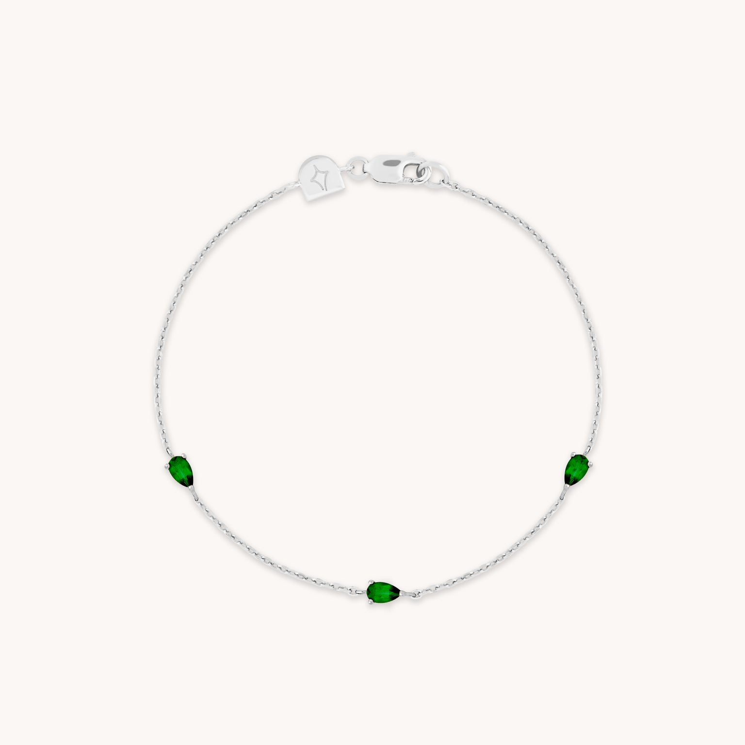 Bracelets - Green Topaz Charm Bracelet in Silver - Bracelets - Astrid & Miyu