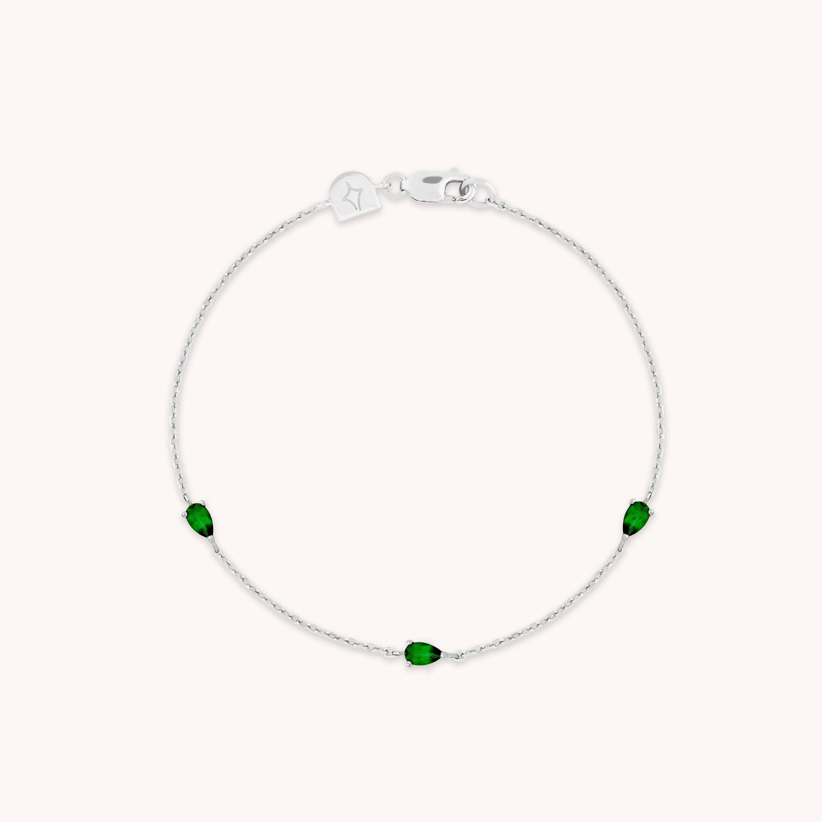 Bracelets - Green Topaz Charm Bracelet in Silver - Bracelets - Astrid & Miyu