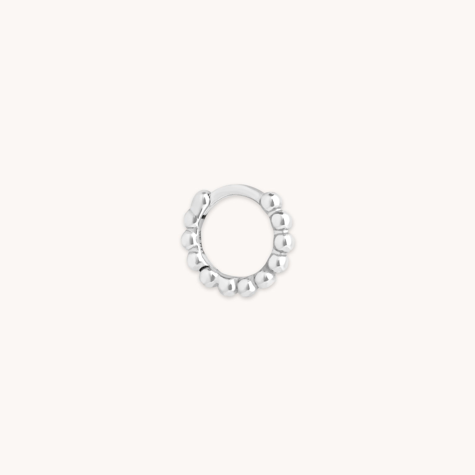 Earrings - Essential Beaded Hoop in Silver - Hoops - Astrid & Miyu