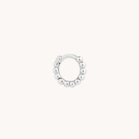 Earrings - Essential Beaded Hoop in Silver - Hoops - Astrid & Miyu