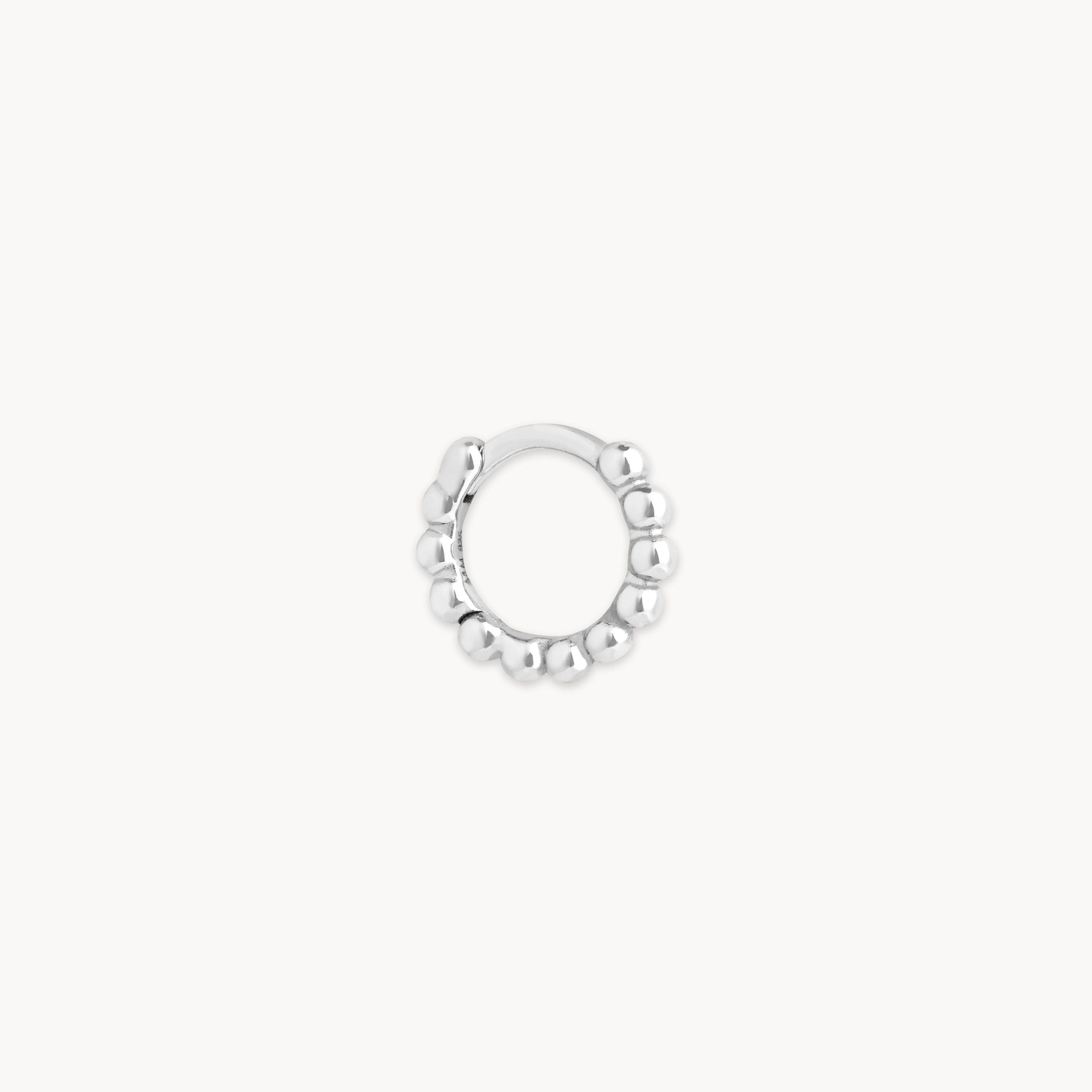 Earrings - Essential Beaded Hoop in Silver - Hoops - Astrid & Miyu