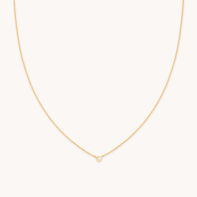 Essential Crystal Pendant Necklace in Gold