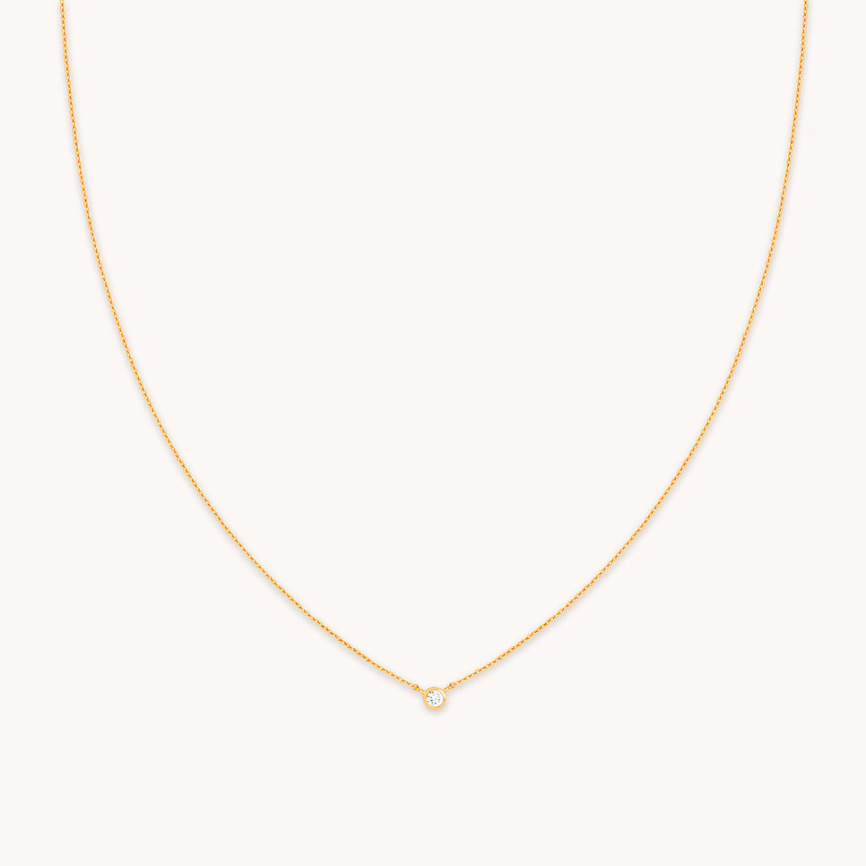 18k Gold Plated Jewellery - Essential Crystal Pendant Necklace in Gold - Necklaces - Astrid & Miyu