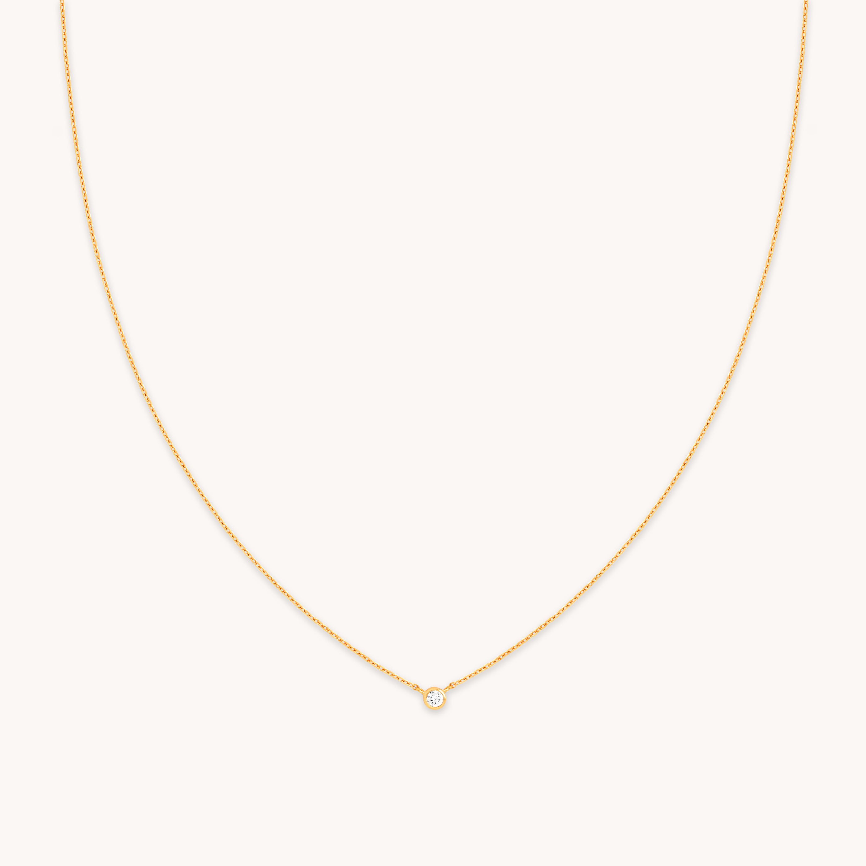 18k Gold Plated Jewellery - Essential Crystal Pendant Necklace in Gold - Necklaces - Astrid & Miyu
