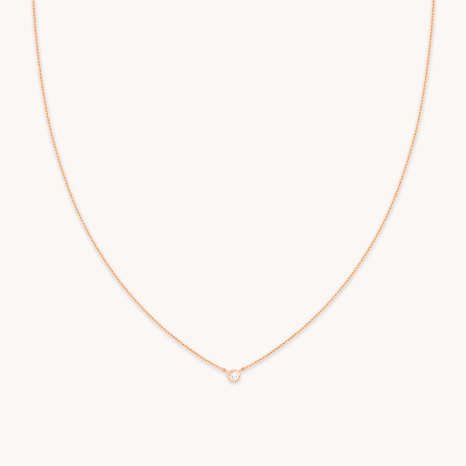 18k Rose Gold Plated Jewellery - Essential Crystal Pendant Necklace in Rose Gold - Pendant Necklace - Astrid & Miyu