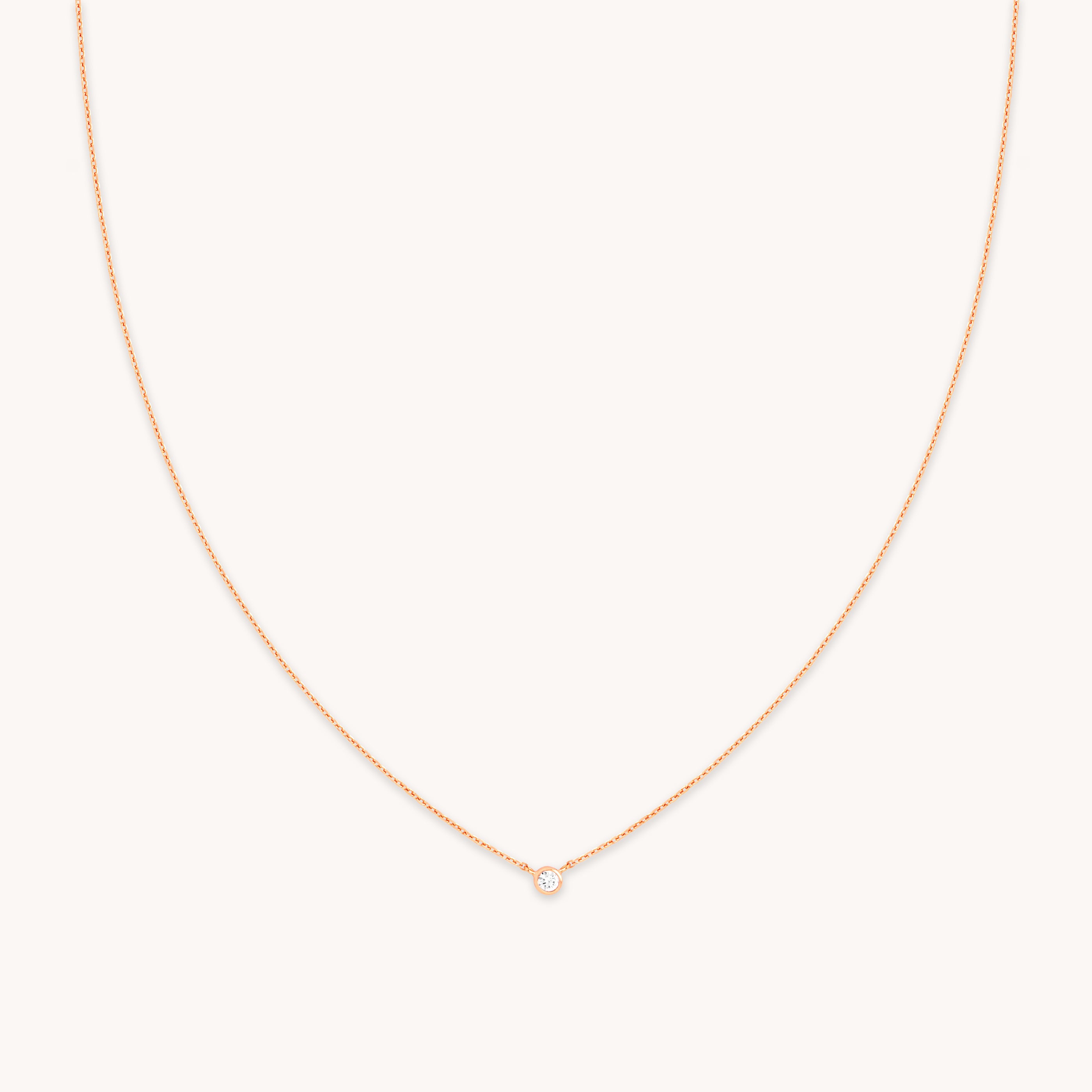 18k Rose Gold Plated Jewellery - Essential Crystal Pendant Necklace in Rose Gold - Pendant Necklace - Astrid & Miyu