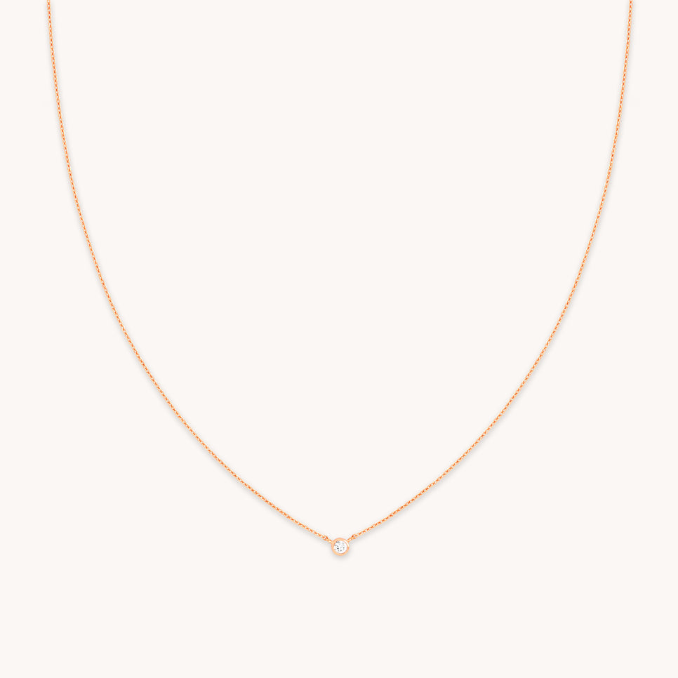 18k Rose Gold Plated Jewellery - Essential Crystal Pendant Necklace in Rose Gold - Pendant Necklace - Astrid & Miyu