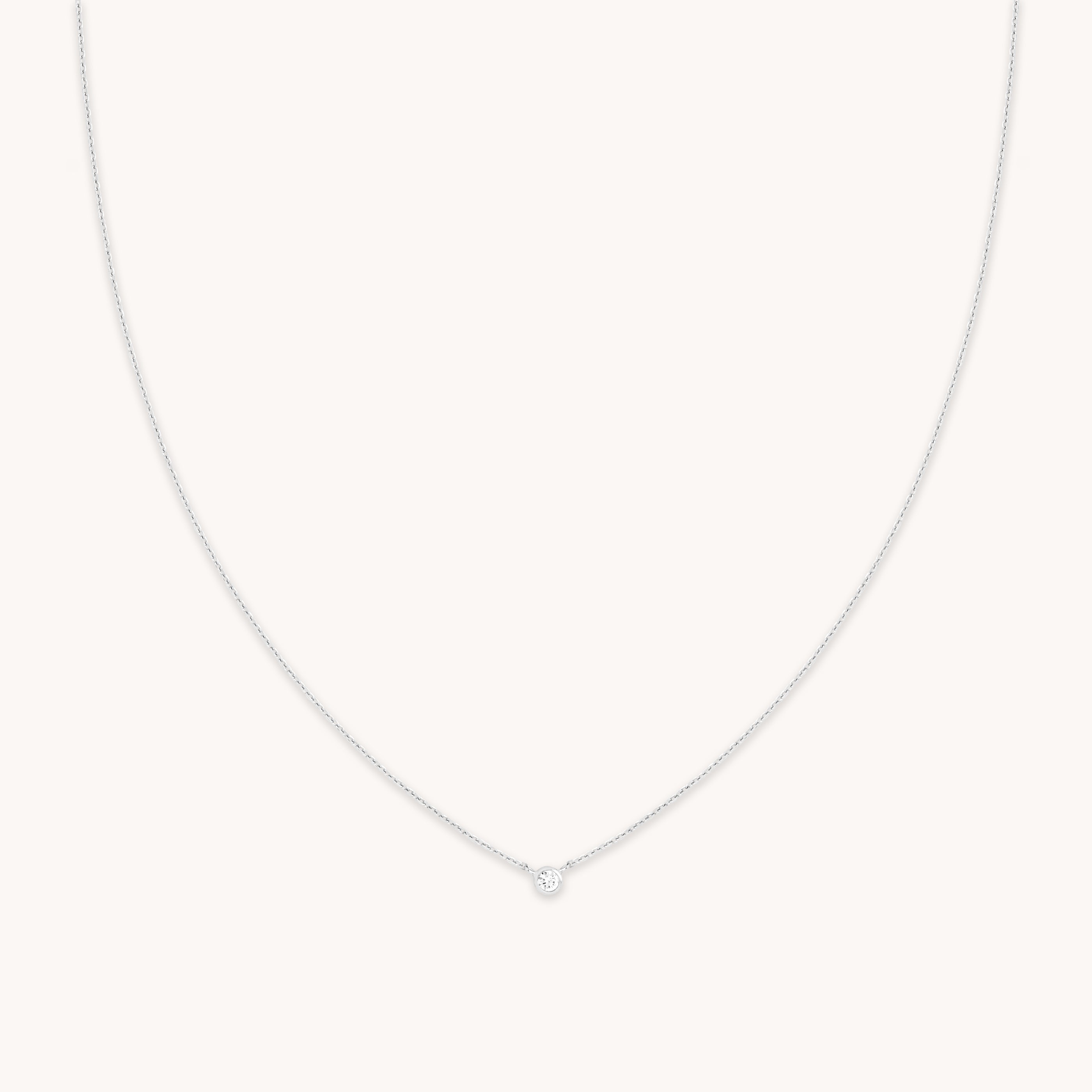 Essential Jewellery Collection - Essential Crystal Pendant Necklace in Silver - Necklaces - Astrid & Miyu