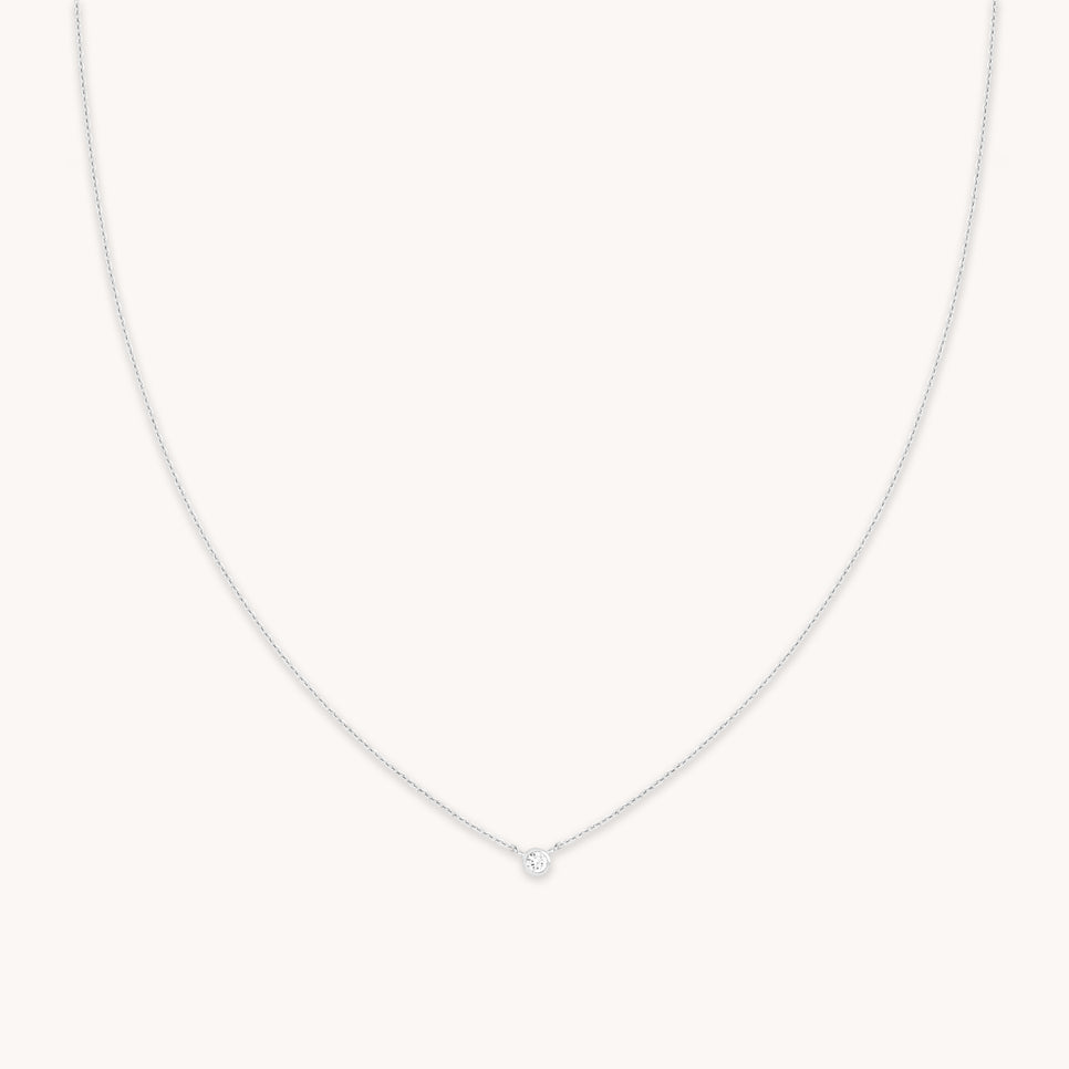 Essential Jewellery Collection - Essential Crystal Pendant Necklace in Silver - Necklaces - Astrid & Miyu