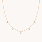 18k Gold Plated Jewellery - Green Topaz Charm Necklace in Gold - Necklaces - Astrid & Miyu