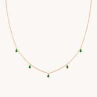18k Gold Plated Jewellery - Green Topaz Charm Necklace in Gold - Necklaces - Astrid & Miyu