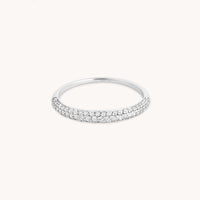 Recycled Sterling Silver Jewellery - Dome Pavé Ring in Silver - Rings - Astrid & Miyu