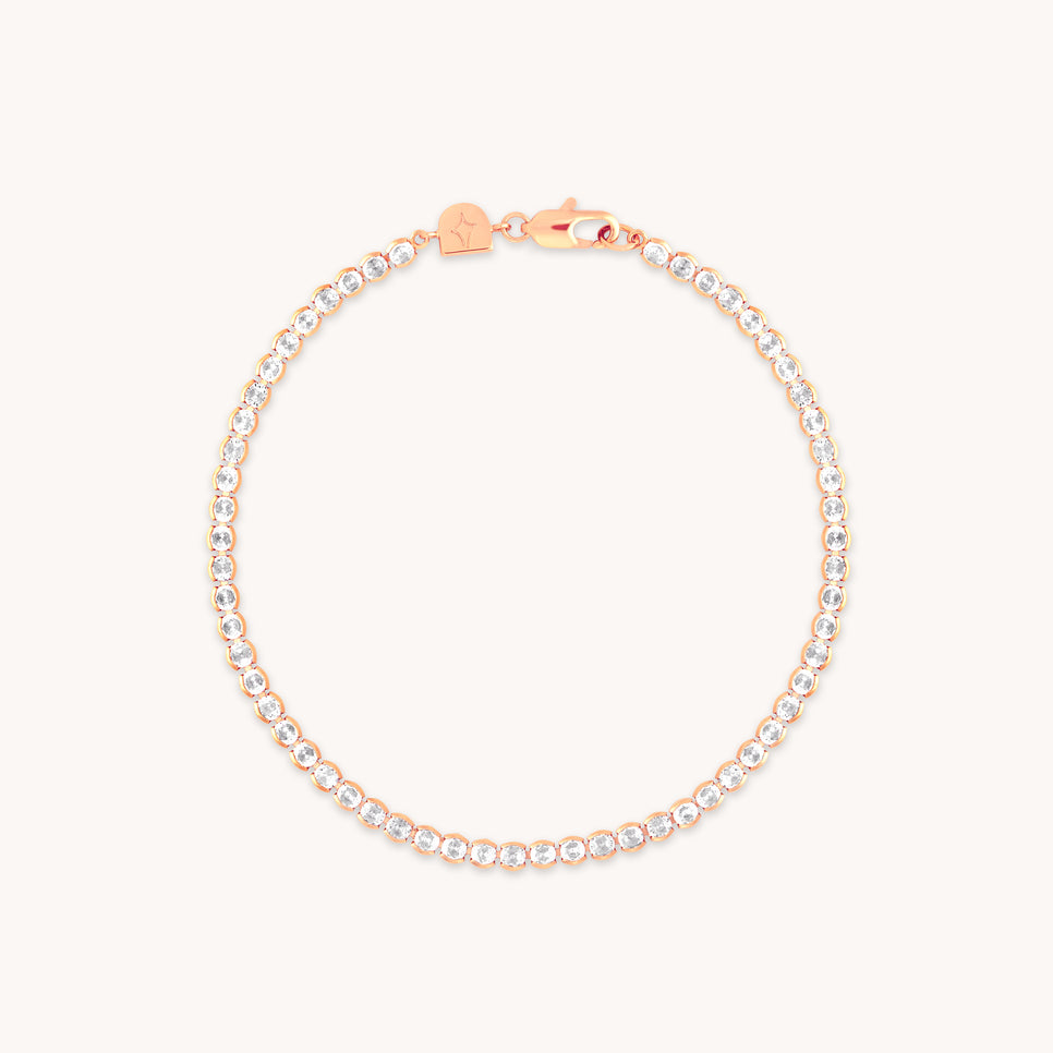 18k Rose Gold Plated Jewellery - Gleam Bold Tennis Chain Bracelet in Rose Gold - Chain Bracelet - Astrid & Miyu