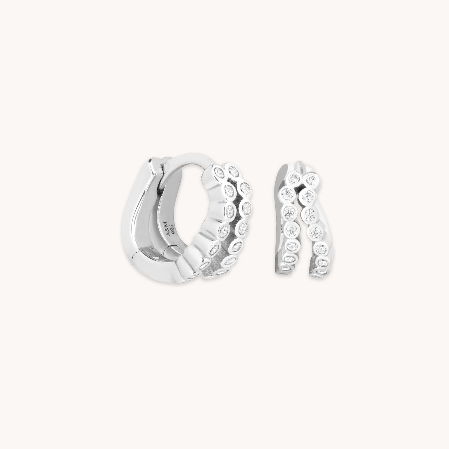 Gleam Illusion Crystal Huggies in Silver - Huggies - Astrid & Miyu