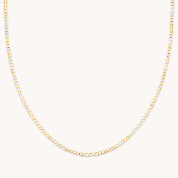 18k Gold Plated Jewellery - Gleam Tennis Chain Necklace in Gold - Chain Necklaces - Astrid & Miyu
