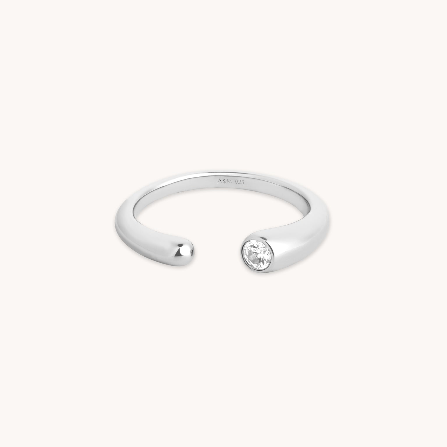 Gleam Collection - Gleam Crystal Open Ring in Silver - Band Ring - Astrid & Miyu