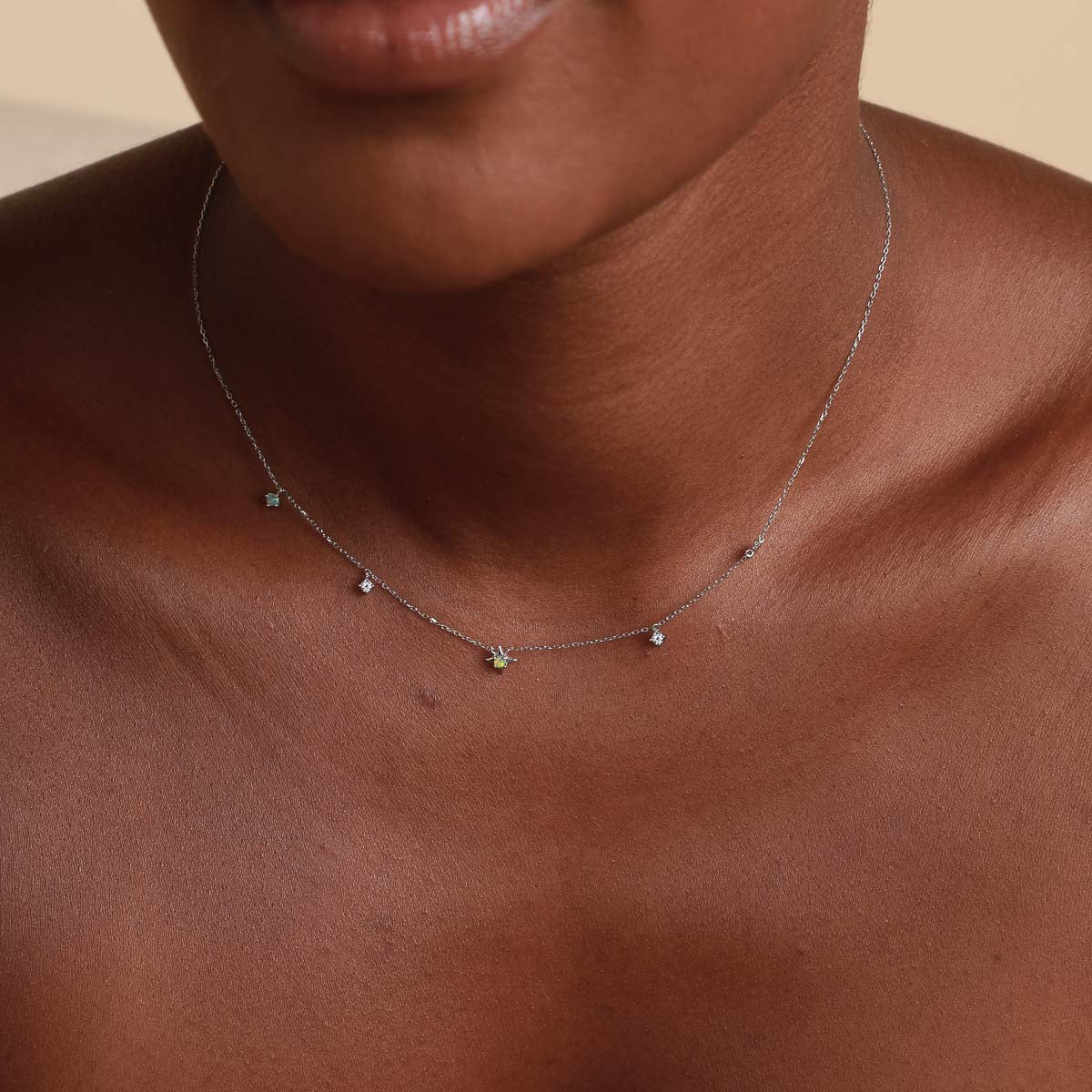 Bold Zodiacs & Zodiac Gift Sets - Cosmic Star Necklace Gift Set in Solid White Gold - Stacking Sets - Astrid & Miyu