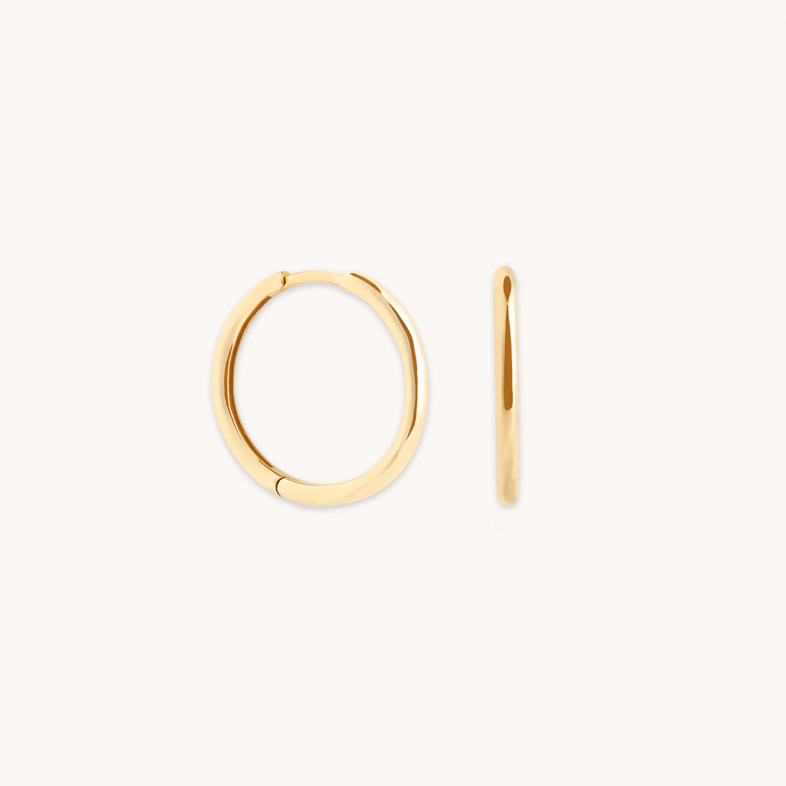 Earrings - Staple Hoops in Solid Gold - Hoop Earrings - Astrid & Miyu