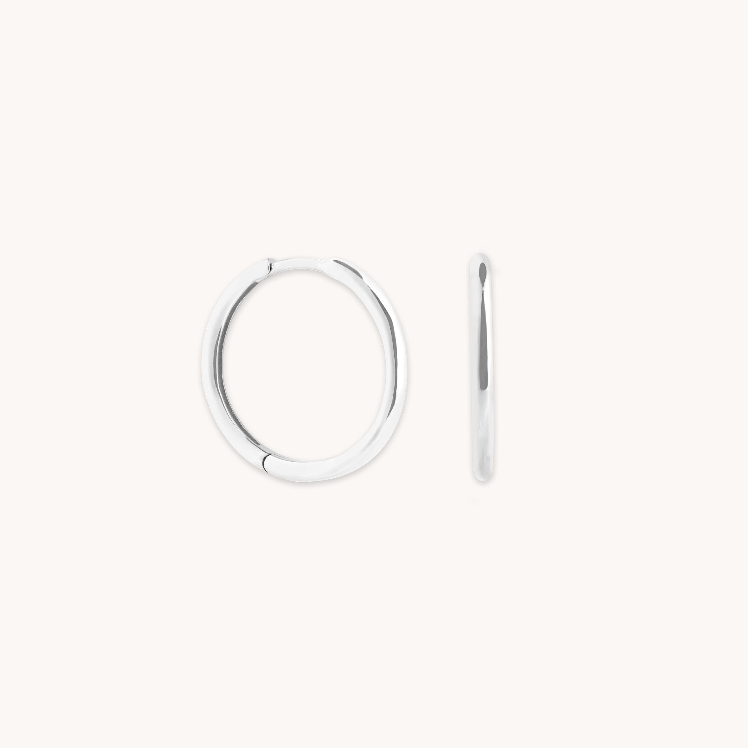 Earrings - Staple Hoops in Solid White Gold - Hoop Earrings - Astrid & Miyu