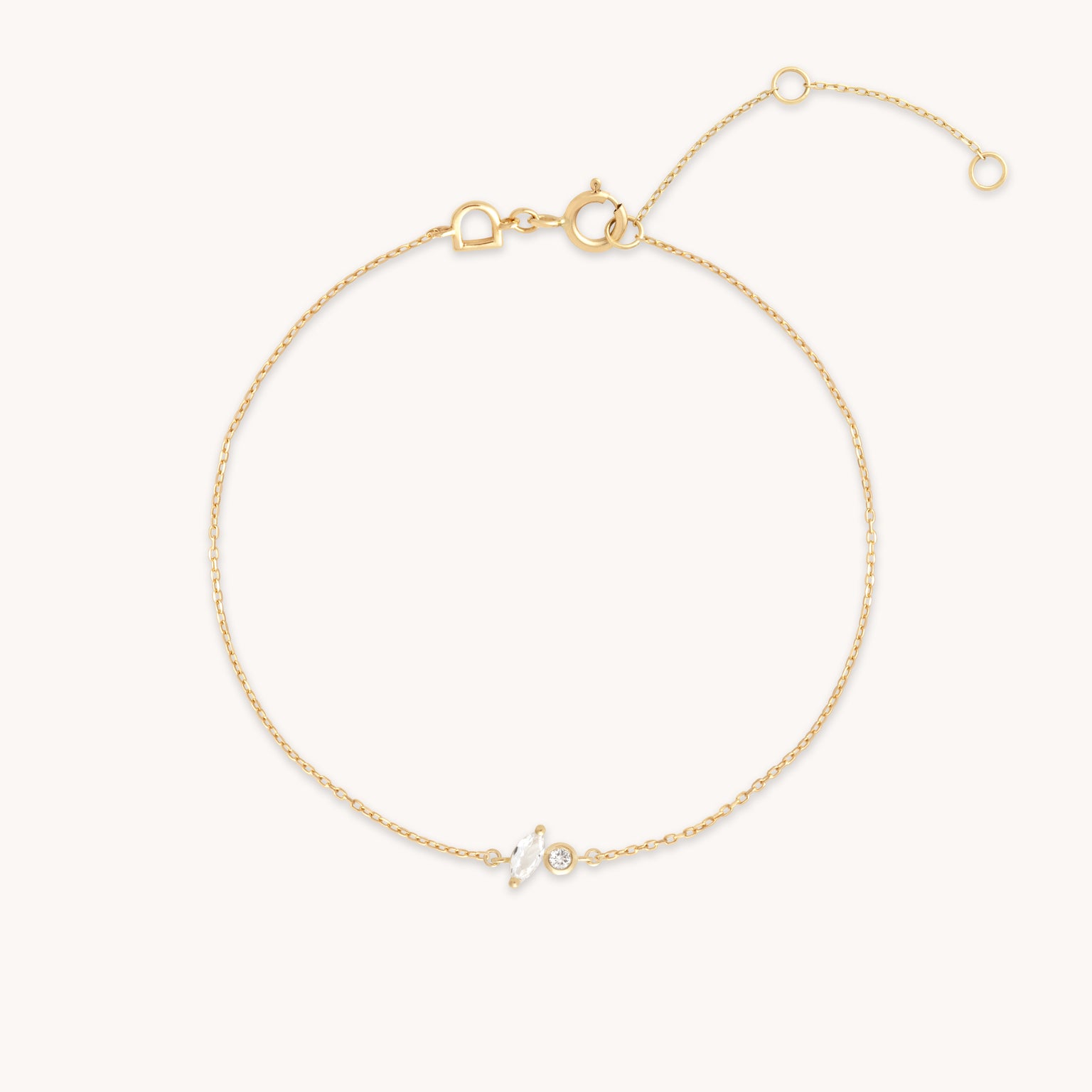 White Topaz Cluster Bracelet in 9k Gold-Astrid & Miyu