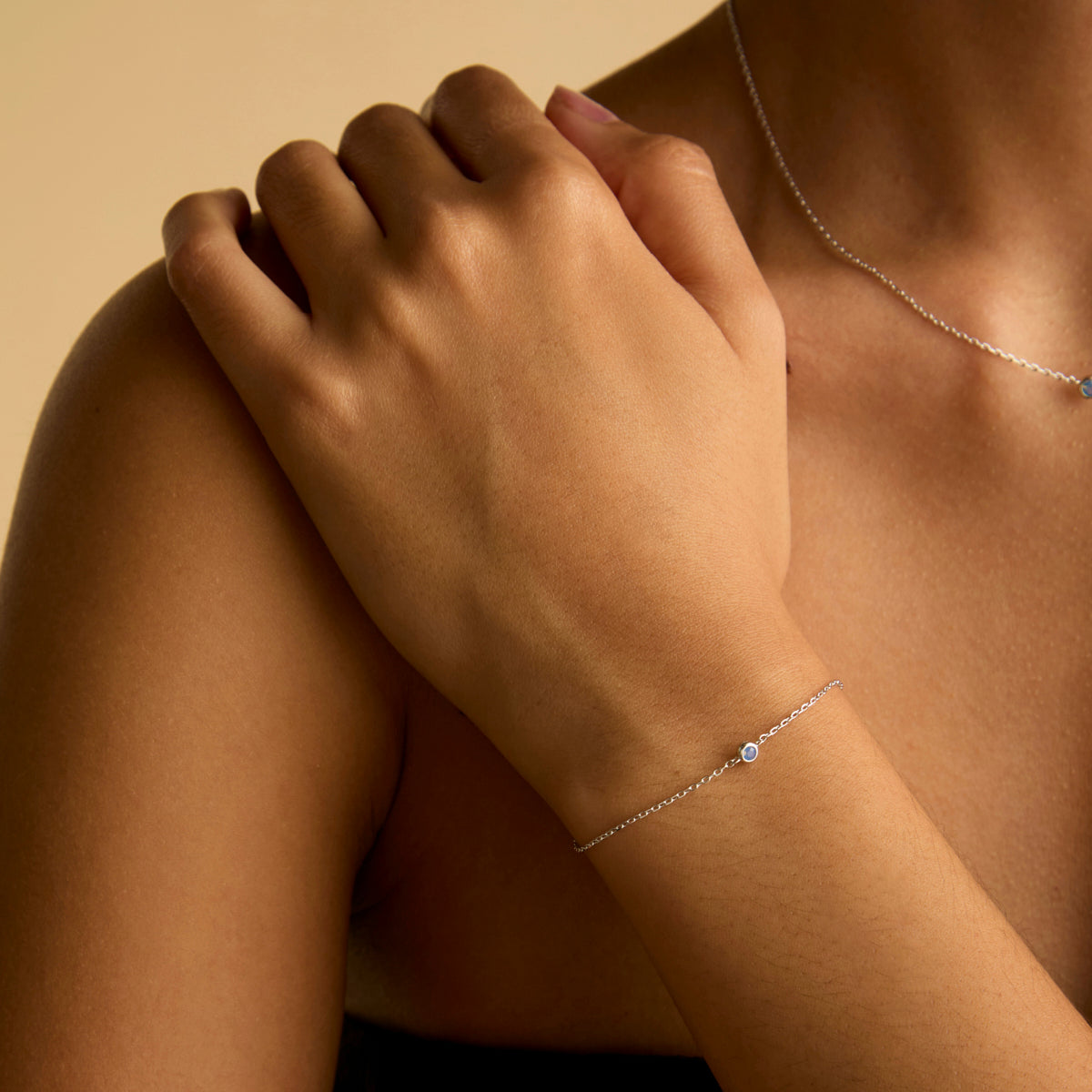 Opal Charm Bracelet in Silver-Astrid & Miyu