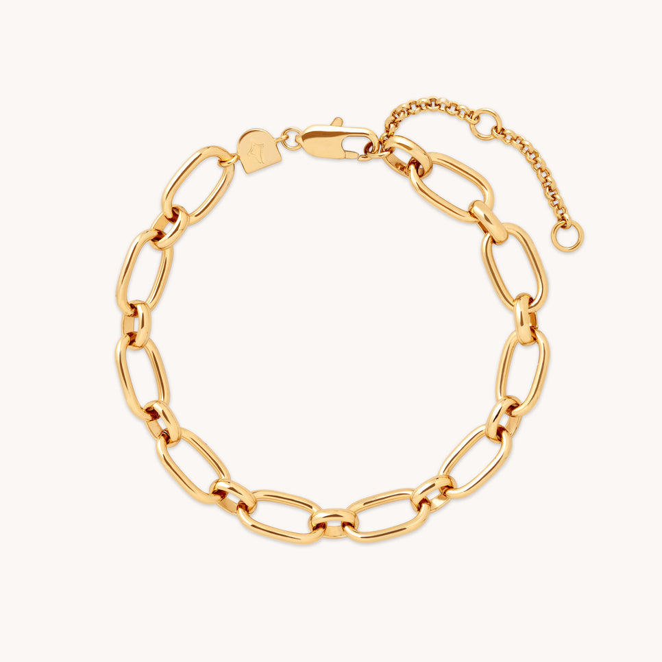 Open Link Chain Bracelet in Gold-Astrid & Miyu