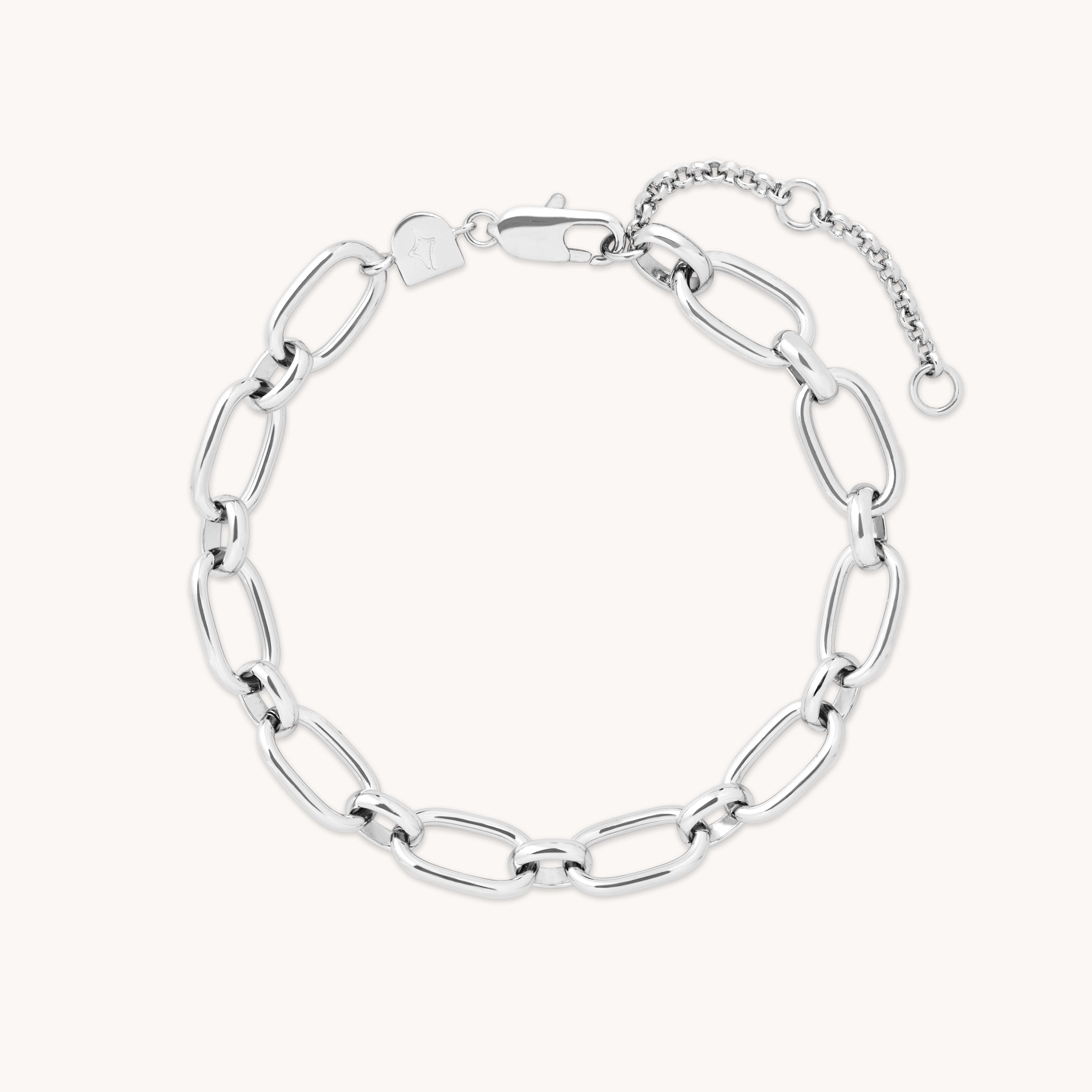 Open Link Chain Bracelet in Silver-Astrid & Miyu