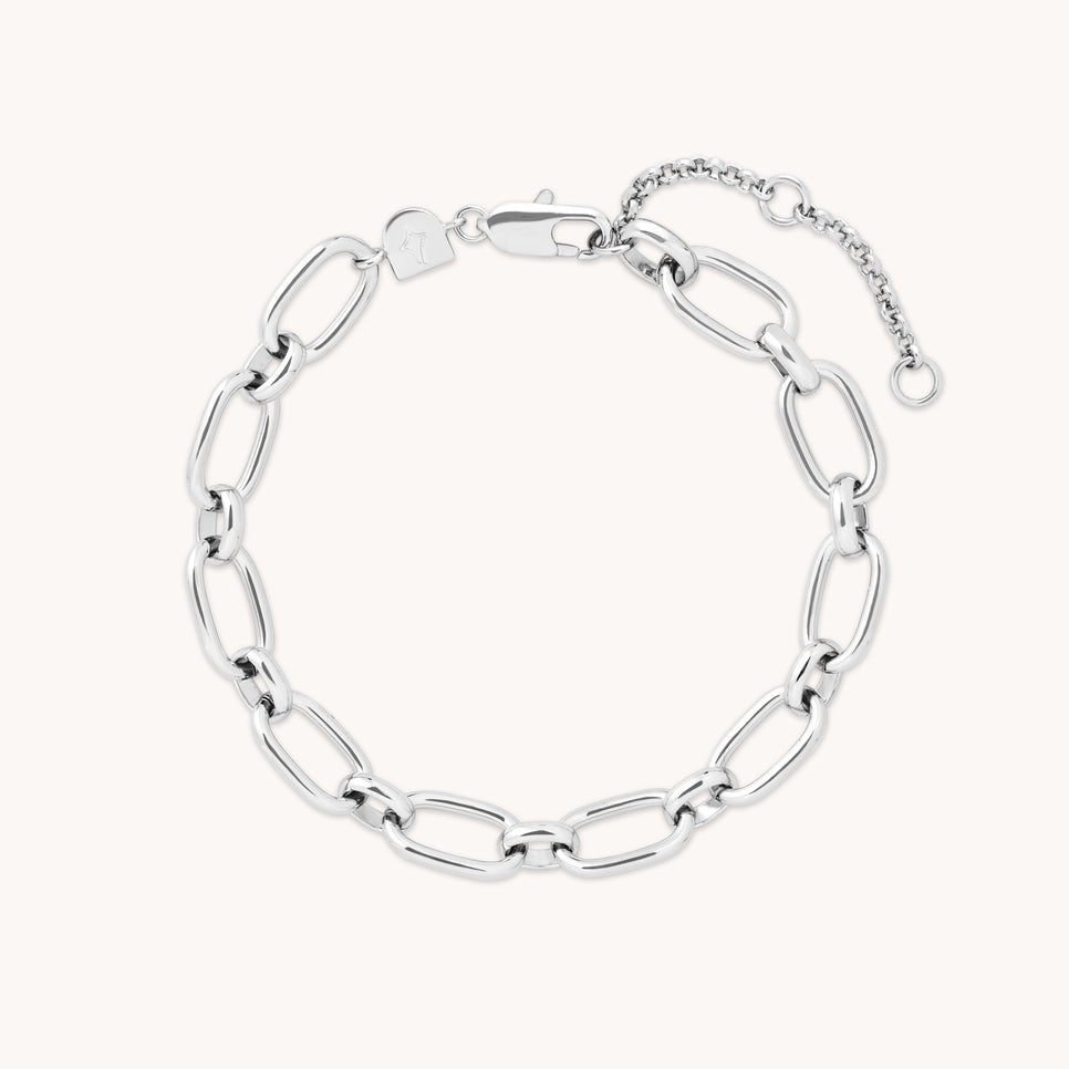 Open Link Chain Bracelet in Silver-Astrid & Miyu