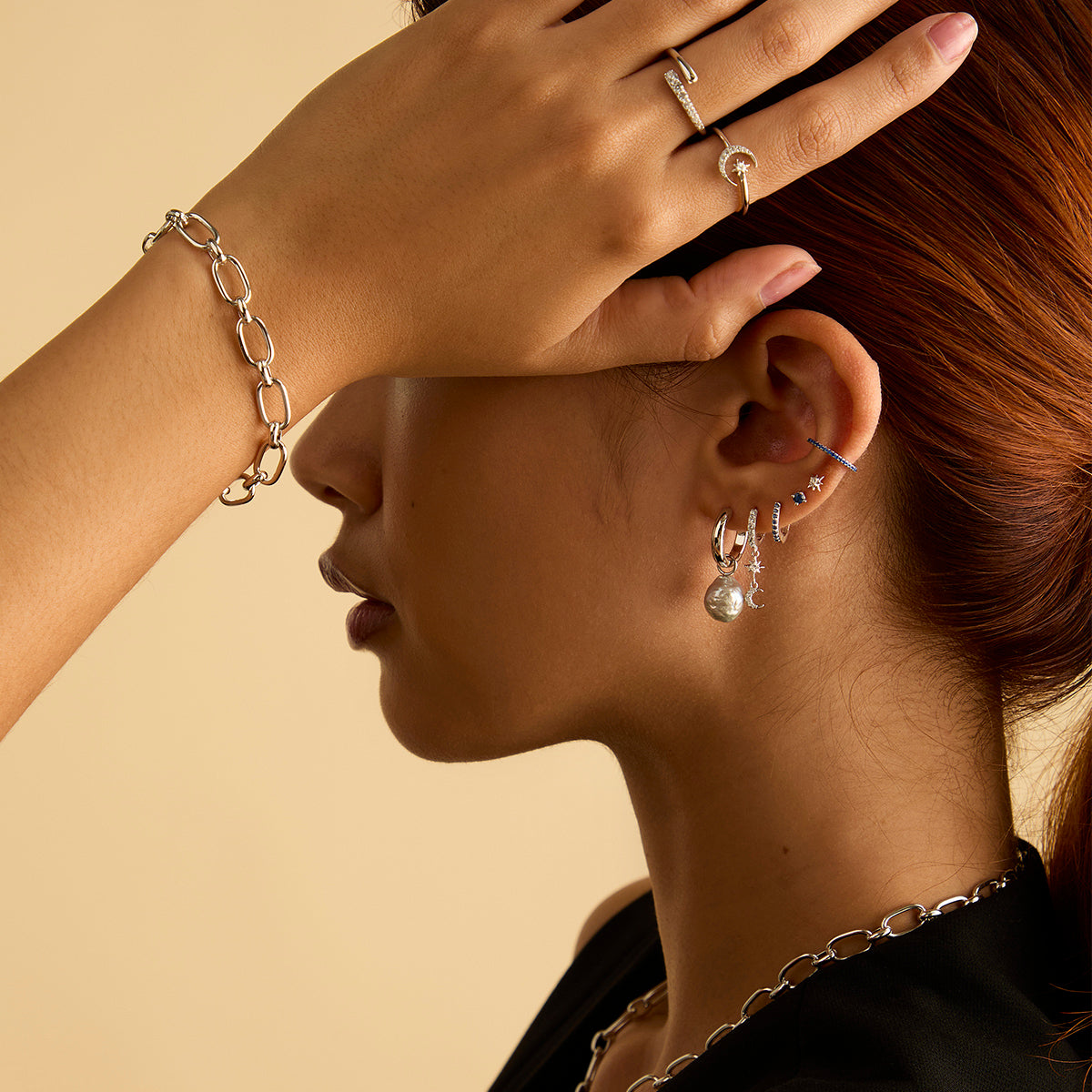 Open Link Chain Bracelet in Silver-Astrid & Miyu