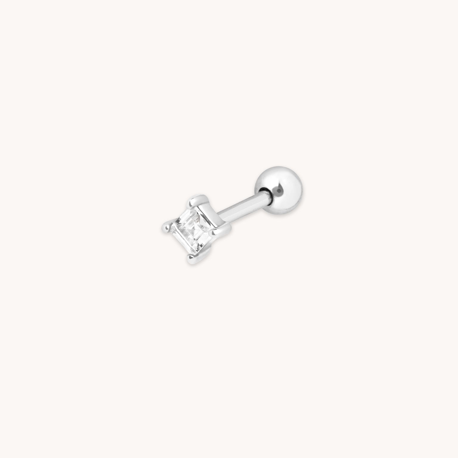 Square Crystal Barbell in Silver-Astrid & Miyu