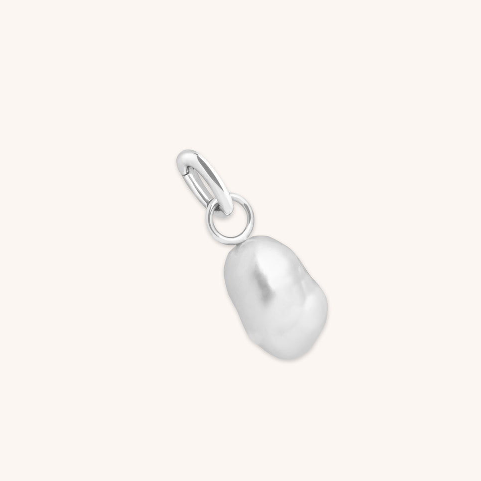 Grey Pearl Clip Charm in Silver-Astrid & Miyu