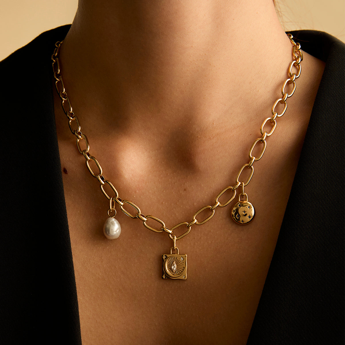 Moon Crystal Clip Charm in Gold-Astrid & Miyu