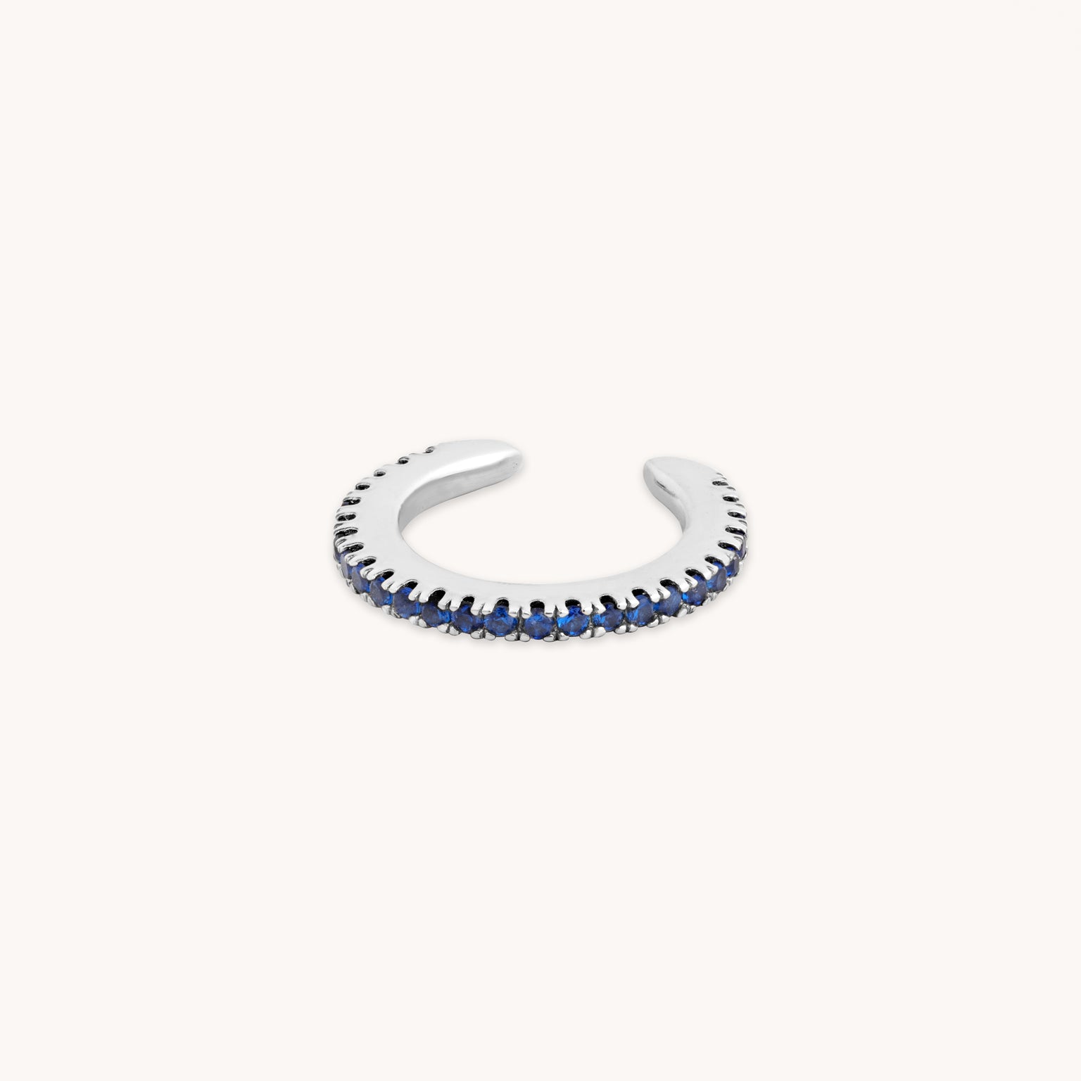 Blue Crystal Ear Cuff in Silver-Astrid & Miyu