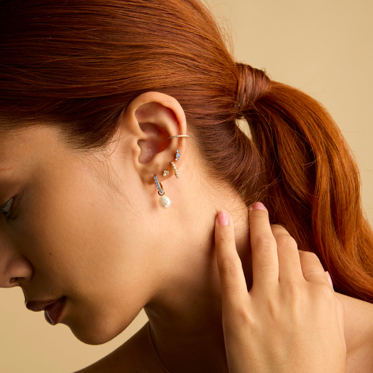 Crystal Ear Cuff in Gold-Astrid & Miyu