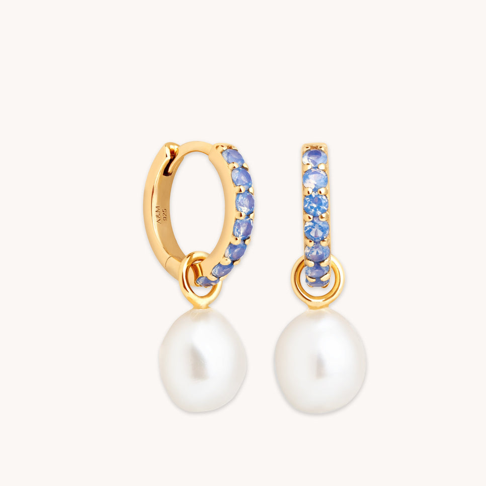 Opal Pearl Charm Huggies-Astrid & Miyu